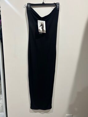 Sleek Black Maxi Slip Dress naked wardrobe